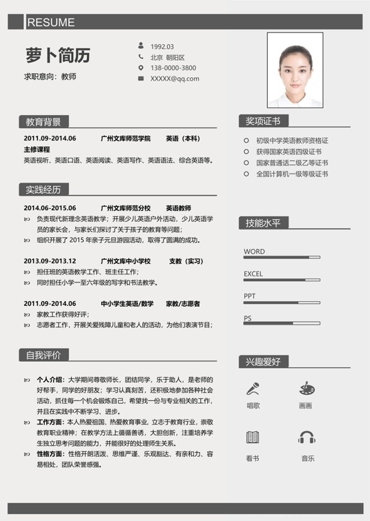 简历模板2 (62)常用简历word模板